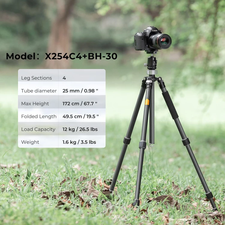 Statyw karbonowy K&F Concept X254C4 z głowicą kulową BH-30