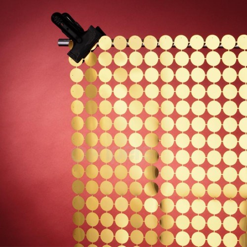 Tło efektowe kurtyna kółka złote gold dekor 88x118cm