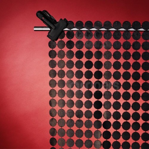 Tło efektowe kurtyna kółka czarne black dekor 88x118cm