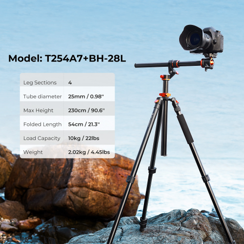 Statyw z łamaną kolumną K&F Concept T254A7 z głowicą kulową BH-28L
