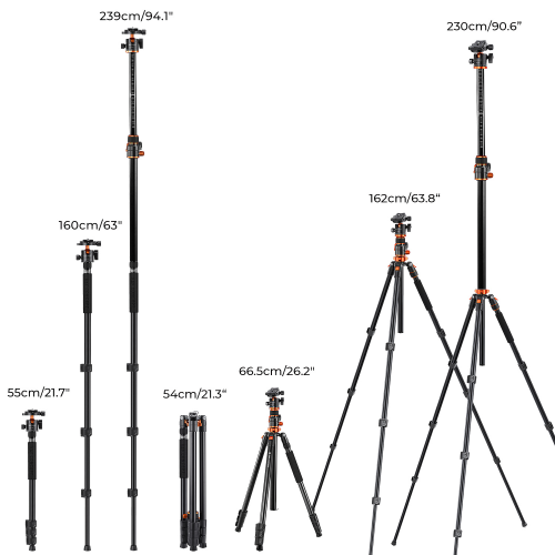 Statyw z łamaną kolumną K&F Concept T254A7 z głowicą kulową BH-28L