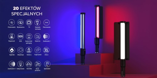 Lampa LED Newell RGB Dewi 50 tuba z wrotami