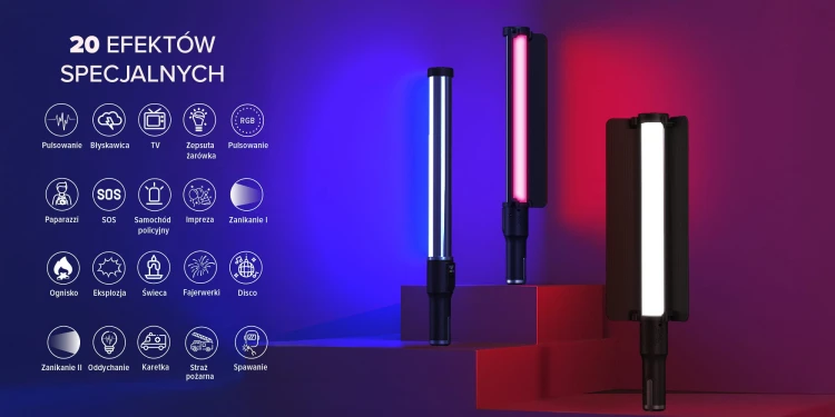 Lampa LED Newell RGB Dewi 50 tuba z wrotami