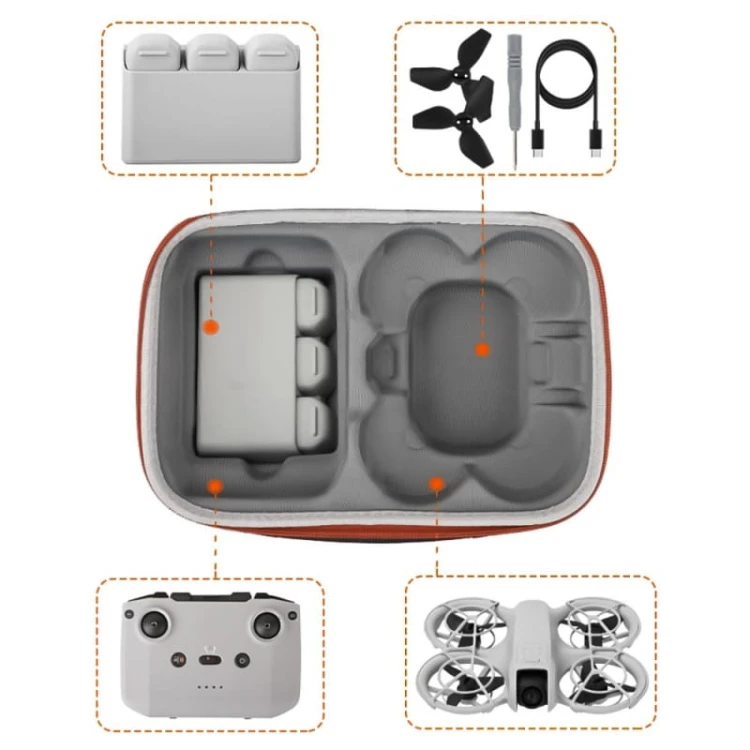 Etui Sunnylife B864-C na drona DJI NEO - pomarańczowe