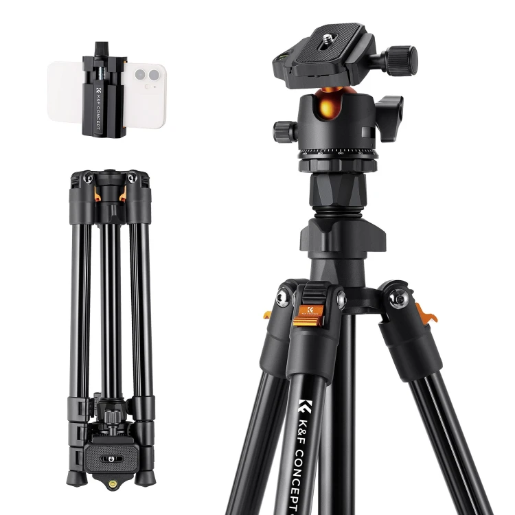 Statyw K&F Concept K234A0 z głowicą kulową BH-28L i uchwytem na telefon