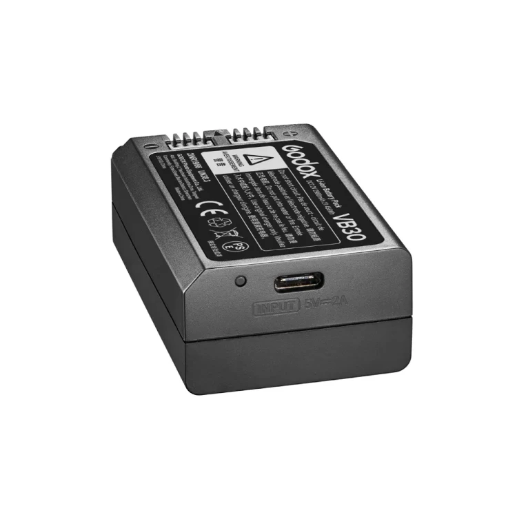 Oryginalny akumulator Godox VB30 z ładowaniem przez USB-C do lamp Godox V1, V1 Pro i Godox V100