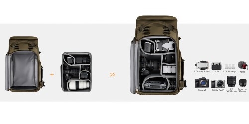 Plecak fotograficzny K&F Concept Star Wander 04 30 l - khaki
