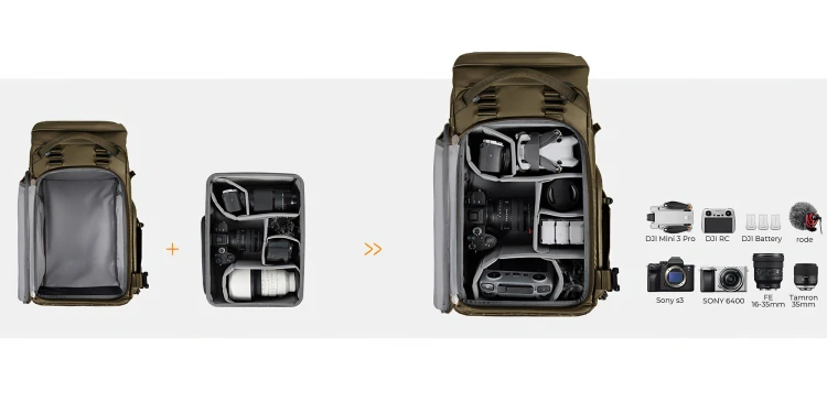 Plecak fotograficzny K&F Concept Star Wander 04 30 l - khaki