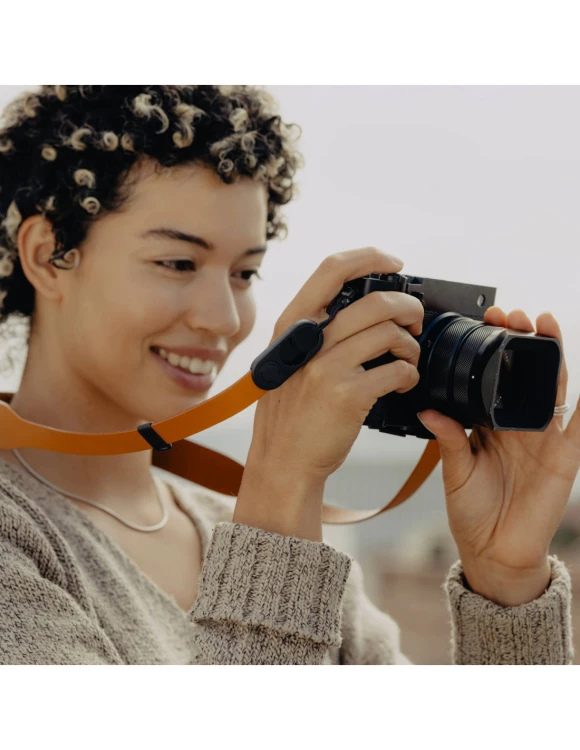 Skórzany pasek Peak Design Form Leather Camera Strap Short Amber - bursztynowy