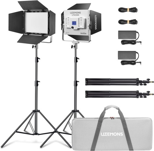 Zestaw oświetleniowy LED Godox Litemons LP400Bi Bicolor 2 panele ze statywami i walizką