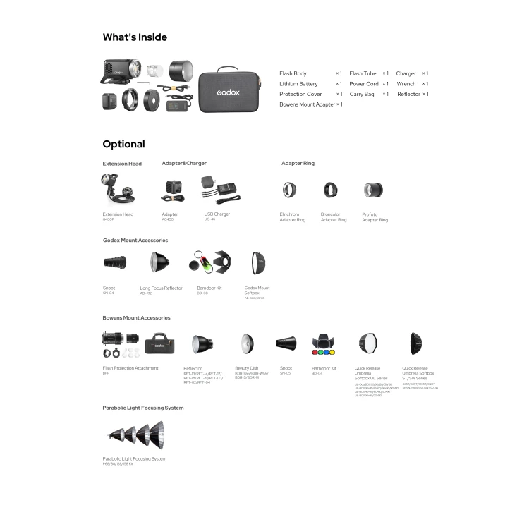 Lampa plenerowa studyjna Godox AD400 Pro II TTL nowa wersja, mobilne studio
