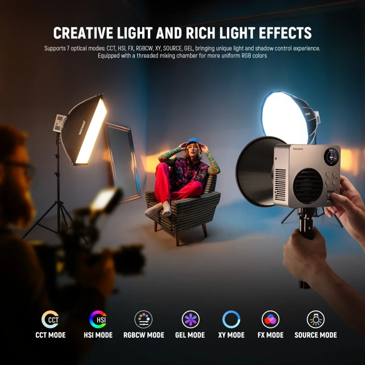 Lampa LED Neewer HB80C 80W RGBWW - Bowens