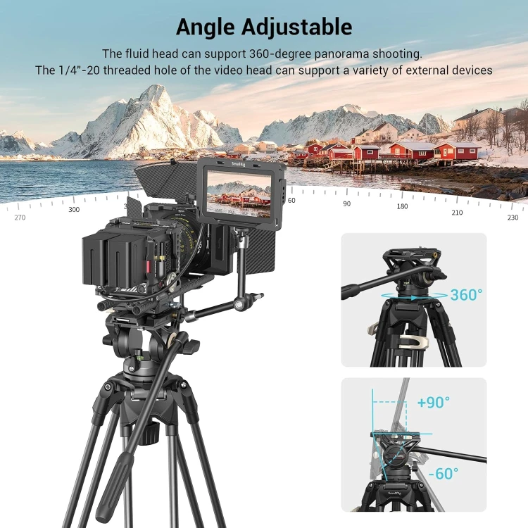 Wysoki statyw video SmallRig 3751 Heavy-Duty z olejową głowicą AD-01