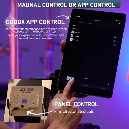 Godox Litemons LP400R RGB panel oświetleniowy LED z wrotami , sterowany aplikacją