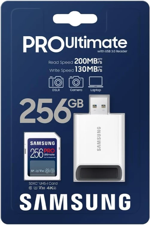 Karta pamięci Samsung PRO Ultimate SDXC 256GB UHS-I U3 + czytnik