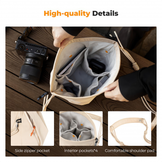 Torba fotograficzna K&F Concept Urban Wander Sling U11 5 l - beżowa