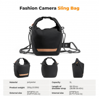 Torba fotograficzna K&F Concept Urban Wander Sling U11 5 l - czarna