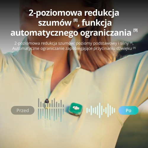 MIkrofon bezprzewodowy DJI Mini 2 (2TX, 1TX) + etui ładujące do iPhone 17/16/15, Android, tabletów