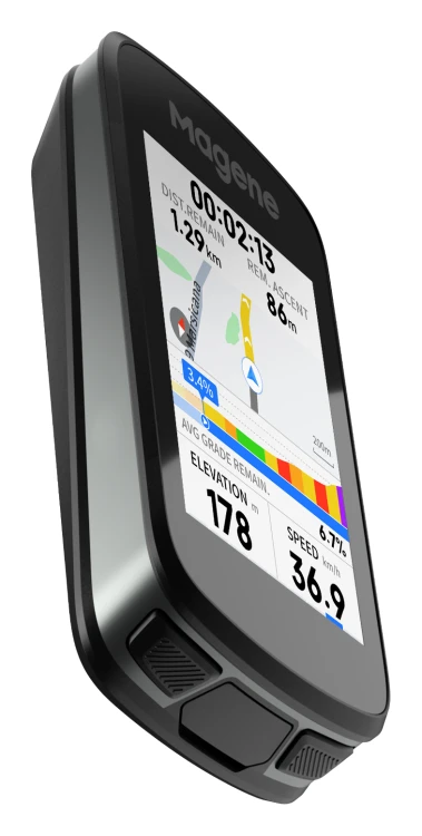 Licznik komputer rowerowy z GPS Magene C606 Pro widok z boku