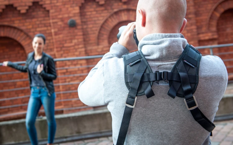 Szelki Reporter Dual X Promax do noszenia dwóch aparatów - wzmocniona wersja, podwójny pasek