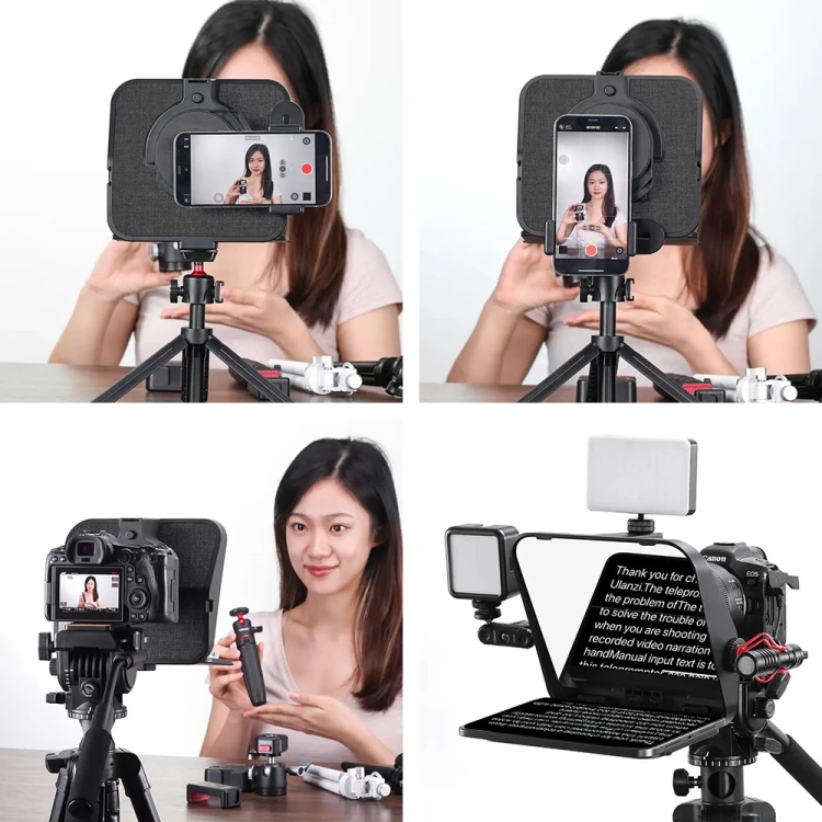 Mini prompter Ulanzi RT02 z mocowaniem do smartfona lub aparatu