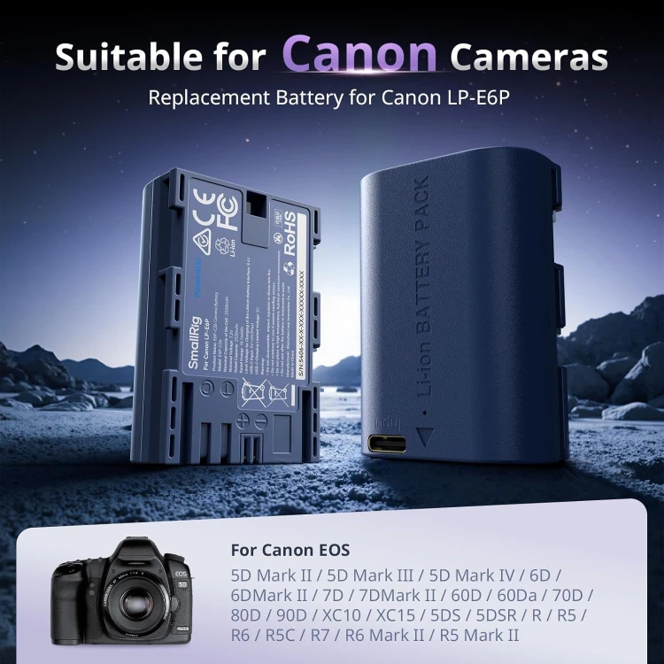 Akumulator Smallrig 5406 LP-E6P USB-C do Canon odpowiedni do aparatów canon