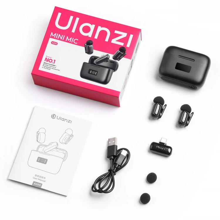 Ulanzi A200 USB-C Bezprzewodowy zestaw mikrofonowy [czarny]
