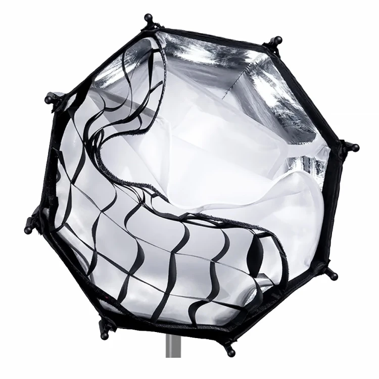 Softbox 30cm Ulanzi AS-D30 do lamp LT028 L023 L024 (Mini Bowens) dyfuzory i grid, widok z przodu