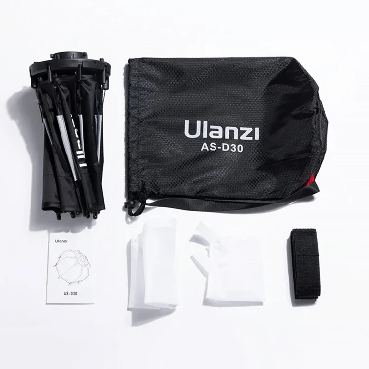 Softbox 30cm Ulanzi AS-D30 do lamp LT028 L023 L024 (Mini Bowens) zawartość zestawu