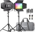 Zestaw oświetleniowy LED Godox Litemons LP600R RGB 2 panele ze statywami i walizką - czarne