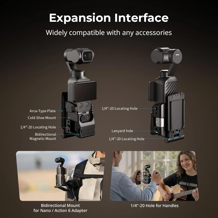 Statyw, uchwyt magnetyczny do kamery DJI Osmo Pocket 3, 4, 4P z Arca Swiss