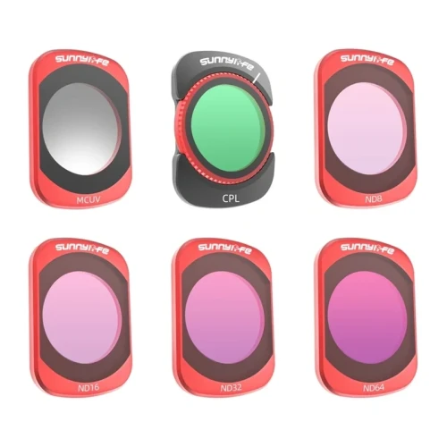 Zestaw filtrów do kamery Osmo Sunnylife Pocket 4/Pocket 3 MCUV CPL ND8/16/32/64