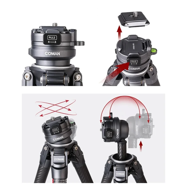 COMAN Light-W Statyw fotograficzny 158cm karbonowy biały