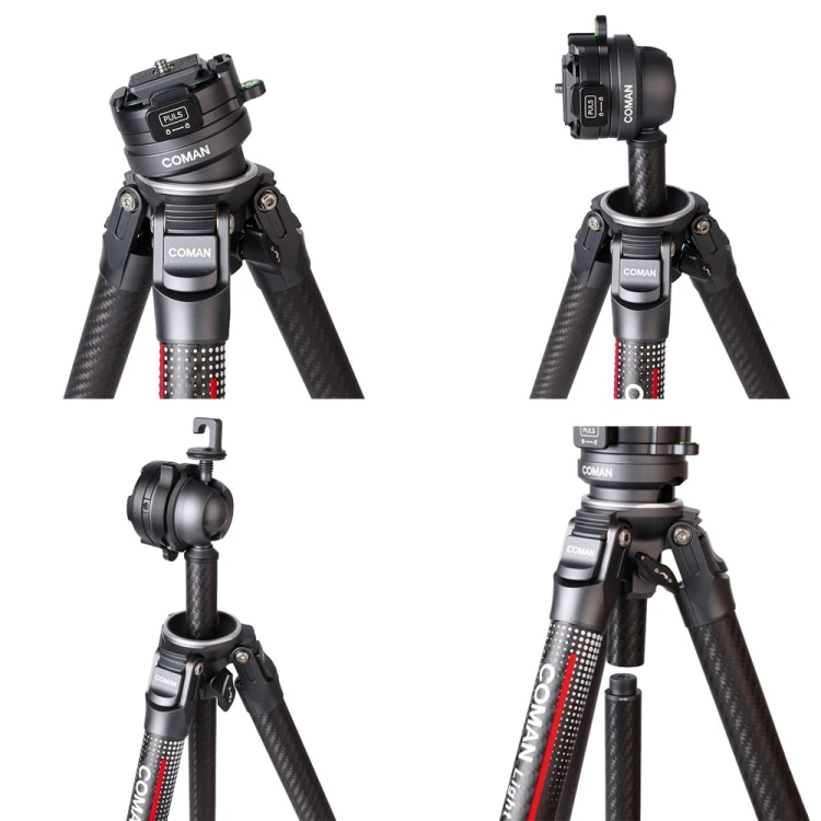 COMAN Light-W Statyw fotograficzny 158cm karbonowy szary