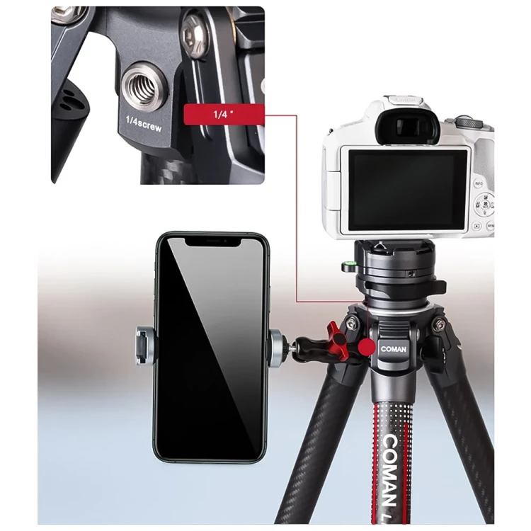 COMAN Light-W Statyw fotograficzny 158cm karbonowy szary