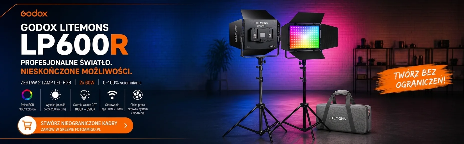 Zestaw paneli LED Godox Litemons Lp600R RGB